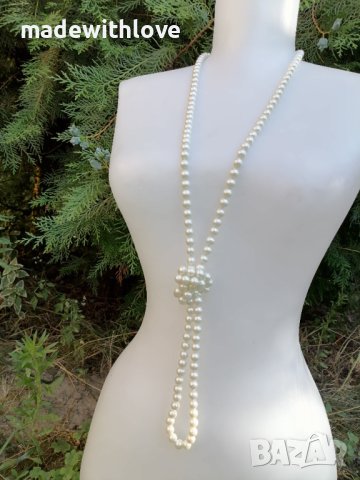 Перлена огърлица дълга, снимка 3 - Колиета, медальони, синджири - 43246094