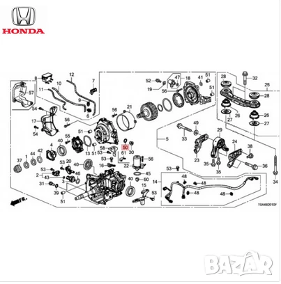 Уплътнителна шайба 94109-20000 Honda, снимка 2 - Части - 50899760