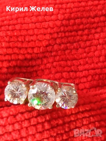 ПРЕКРАСНА СКЪПОЦЕННА СРЕБЪРНА АНГЛИЙСКА ОБЕЦА СРЕБРО 925 с БЛЕСТЯЩИ ФАСЕТИРАНИ ЦИРКОНИ 26514, снимка 3 - Обеци - 40532614