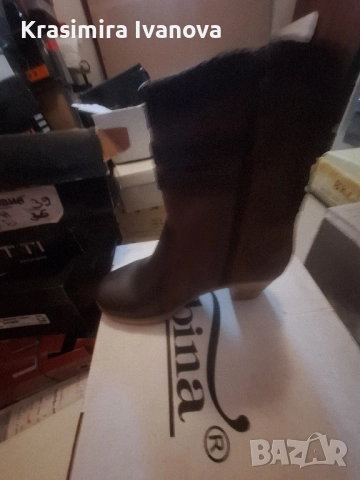 бота кафе кожа и набук , снимка 3 - Дамски боти - 52506670