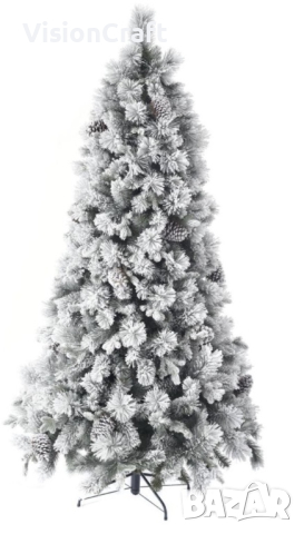 Скандинавска елха 3D+2D + шишарки LUX - kvm метална стойка Много гъста, снимка 1 - Изкуствени цветя - 44898985