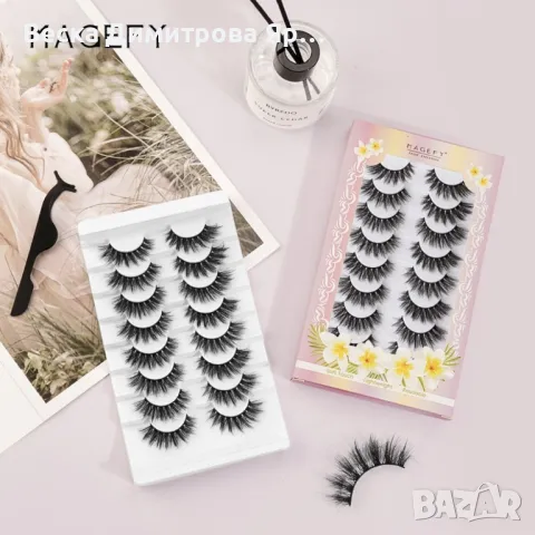 Плътни изкуствени мигли 8 чифта HZS463, снимка 4 - Декоративна козметика - 47669250