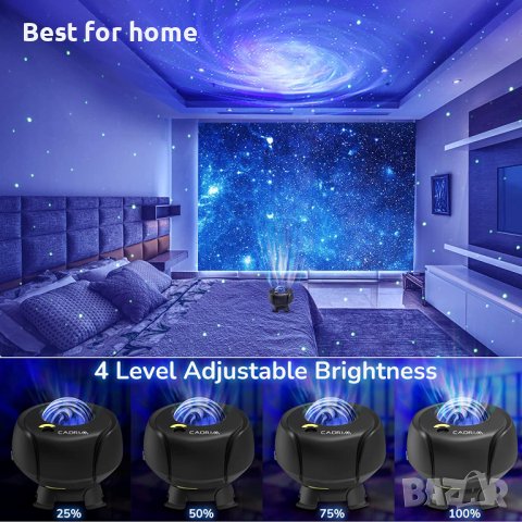 Звезден проектор Galaxy Lightс вграден Bluetooth високоговорител и дистанционна многоцветна лампа, снимка 5 - Прожектори - 40078831