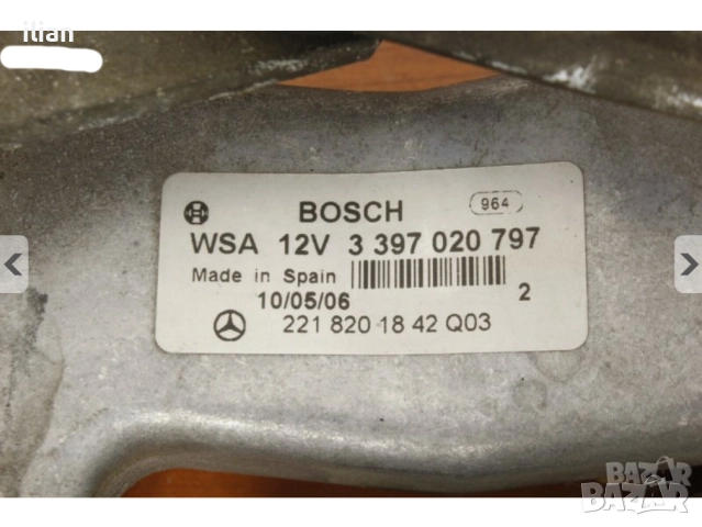 Мотор чистачки Mercedes W221 2218201842 Q03 S550 S600, снимка 2 - Части - 52393899