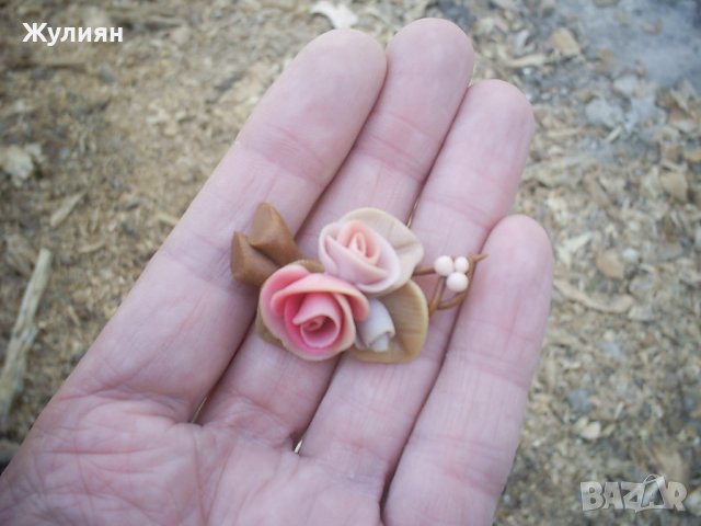 СТАРА БРОШКА РОЗИ, снимка 4 - Други ценни предмети - 36621192