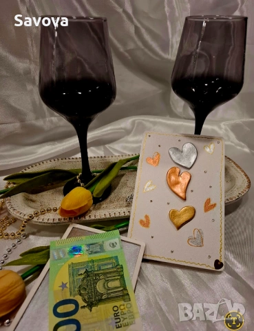 Дървена картичка за пари "Свети Валентин", снимка 4 - Ръчно изработени сувенири - 53078993