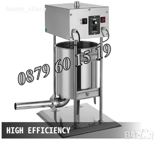 Електрическа пълначка за месо 10 литра с педал, пълначка за кайма, луканки, наденици, суджук, снимка 2 - Друго търговско оборудване - 48009558