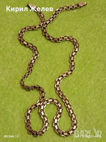 Сребърен ланец плетка тип КУБИНСКА ПЛЕТКА майсторска ръчна изработка Italy 40077, снимка 3 - Колиета, медальони, синджири - 52917553