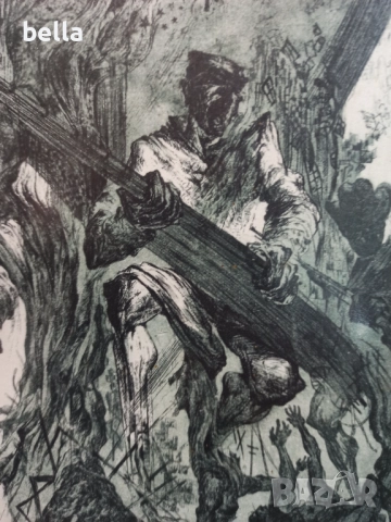 Оригинална графика  1960–1980 г.Тема: Военна сцена / битка / човешка драма, снимка 6 - Антикварни и старинни предмети - 52043422