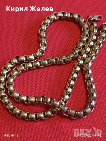 Масивен метален ланец 3D бокс плетка много красив стилен дизайн 51691, снимка 7 - Колиета, медальони, синджири - 53462185
