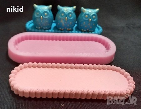 елипс рамка пано поднос подложка табела основа силиконов молд форма фондан гипс декор