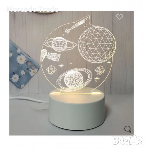 Декоративна лампа Mercado Trade, 3D, LED светлина, Космос, снимка 2 - Настолни лампи - 39430181