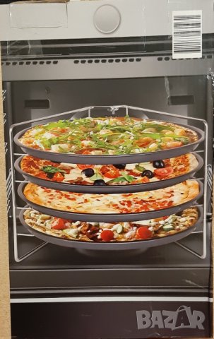 Кухненски комплект за печене на пица Kitchen Club, 4 броя тави