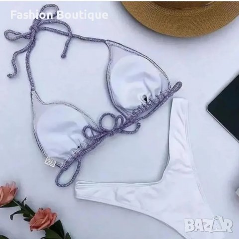 Бляскав бял бански , снимка 3 - Бански костюми - 37656242