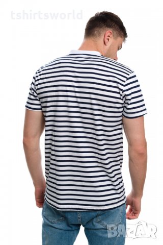 Нова мъжка моряшка блуза на райе с копчета, снимка 3 - Тениски - 30312694