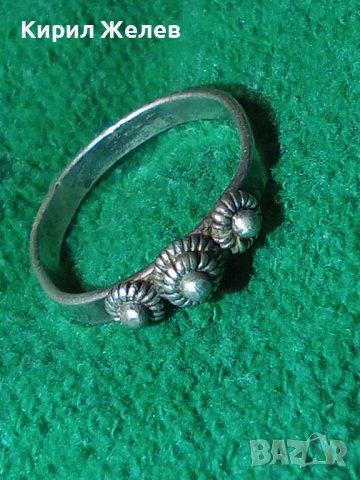 СРЕБЪРЕН ВЪЗРОЖДЕНСКИ ФИЛИГРАНЕН ПРЪСТЕН ВИСОКА ПРОБА СРЕБРО РЪЧНА ЮВЕЛИРНА СТАРА ИЗРАБОТКА 25113, снимка 2 - Антикварни и старинни предмети - 34628450