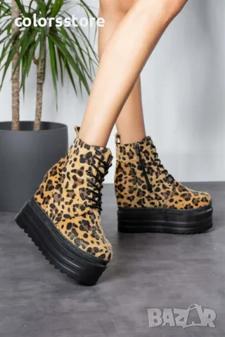 Боти на платформа - леопардов принт - BML88, снимка 4 - Дамски боти - 47624092