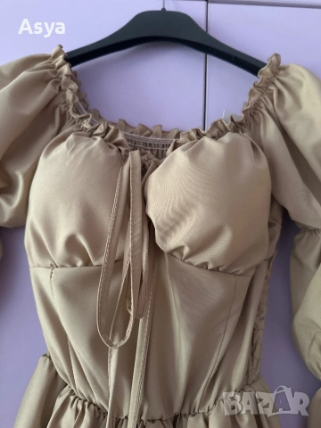 Дамска бежева рокля , снимка 5 - Рокли - 51735183