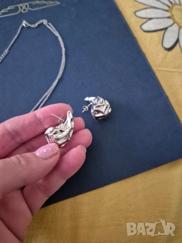 сребърен ковплект, снимка 4 - Колиета, медальони, синджири - 52589423