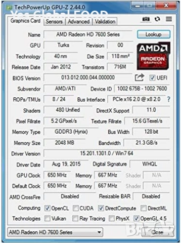 Radeon HD 7670 видео карта 2GB GDDR3 HDMI, снимка 2 - Видеокарти - 53247017