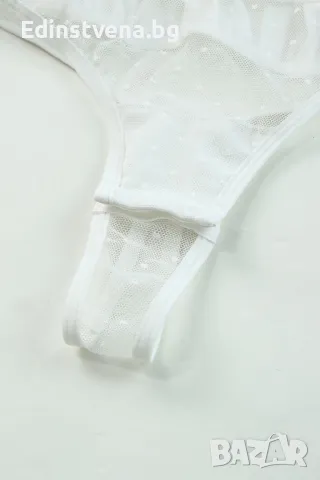 Разпродажба! Дамско боди в бяло с дантела и ефектен гръб, снимка 11 - Корсети, бюстиета, топове - 50029873