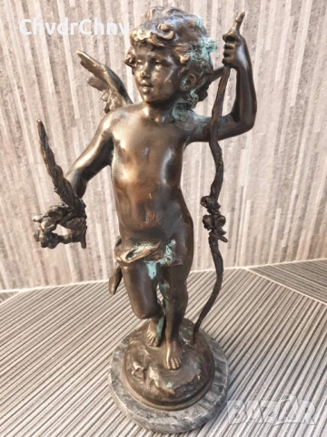 40см-3кг Moreau статуетка/стара френска бронзова скулптура/фигура на ангел-купидон