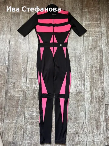 Нов спортно елегантен фитнес  спорт черен розов гащеризон , снимка 2 - Гащеризони - 47346500