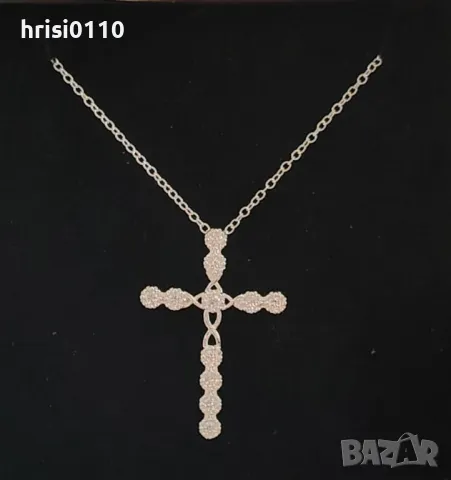 Нов масивен сребърен кръст със синджирче 