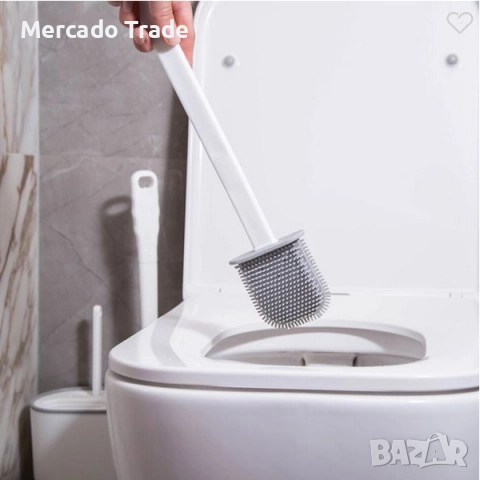Комплект четки за тоалетна чиния Mercado Trade, Пластмаса, Бял, снимка 4 - Мопове, кофи, четки и метли - 51913826