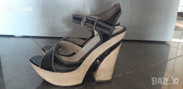 Дамски сандали с висок ток и платформа. Естествена кожа. Джиани, снимка 4 - Сандали - 38061052