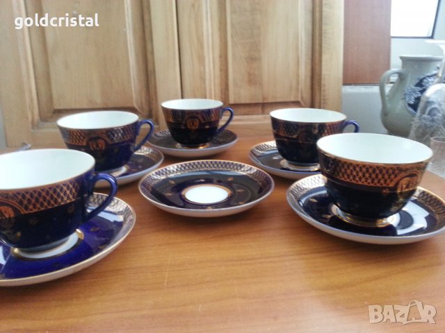 Руски порцелан чаши за чай кобалт лфз, снимка 5 - Чаши - 37056294
