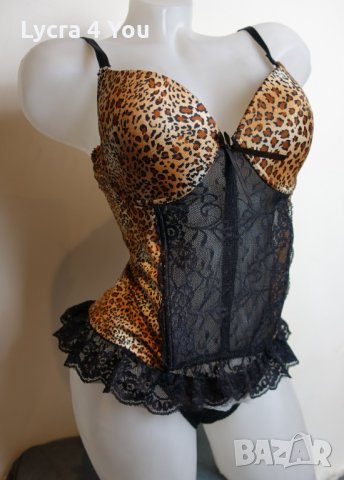 Комплект корсет и бикина в леопардов принт