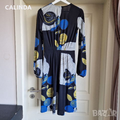 Sergio Zino маркова рокля синьо и жълто , снимка 3 - Рокли - 44877184