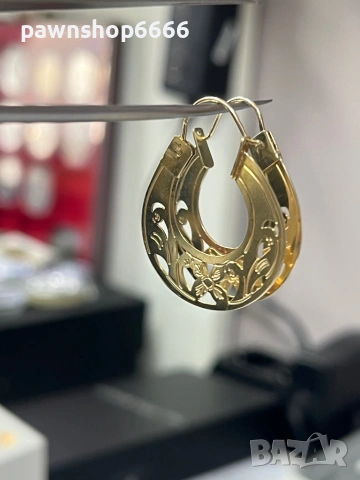 Златни обеци 14 карата, снимка 3 - Обеци - 53162041