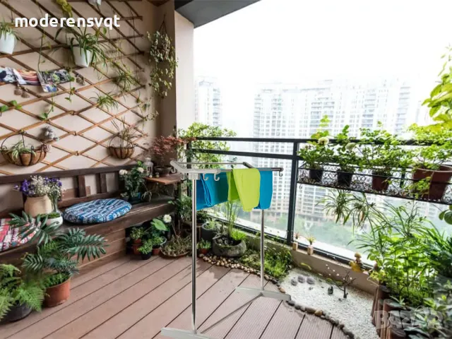 Сушилник за дрехи балкон малък и практичен, снимка 4 - Други стоки за дома - 47642231