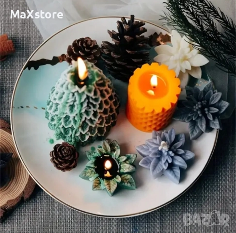 Дълбока коледна звезда Силиконов молд форма свещи гипс сапун смола фондан шоколад , снимка 4 - Форми - 52464457