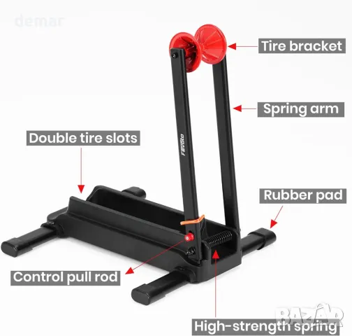 Сгъваема стойка за велосипеди Favoto – подходяща за 20-29 инчови шосейни и планински велосипеди, снимка 5 - Аксесоари за велосипеди - 49325599