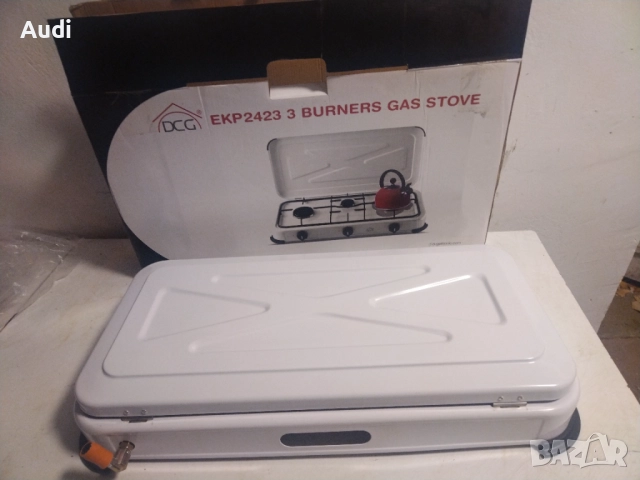 Компактен троен газов котлон   DCG EKP2423 / мощност 900W  3 горелки / ЧИСТО НОВ, снимка 6 - Котлони - 52381182