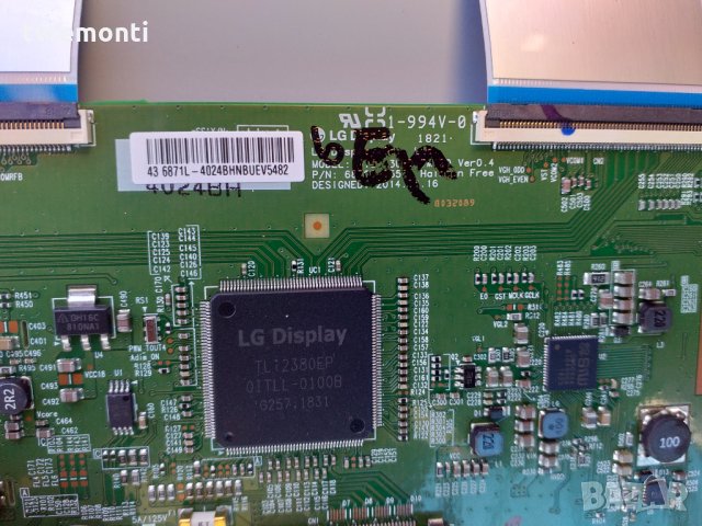 TCon BOARD LG display Co LTD MODEL , V15 43UHD TM120 Ver0.4 , P/N ,6870C-0552A, снимка 2 - Части и Платки - 27629317