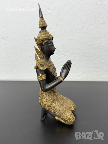 Бронзова будитска фигура. №7486, снимка 6 - Колекции - 52050138