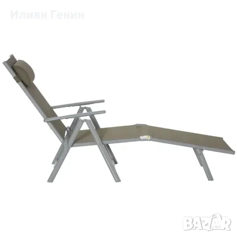 Шезлонг Outsunny, плажен шезлонг, градински шезлонг, сгъваем шезлонг с възглавница, снимка 8 - Градински мебели, декорация  - 50359314