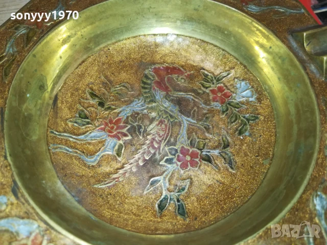 ПЕПЕЛНИК-МЕД/МЕСИНГ-MADE IN INDIA-ВНОС SWISS 1708251800, снимка 5 - Антикварни и старинни предмети - 51394535