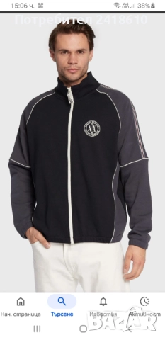  Armani Exchange A/X  Milano Full Zip Oversize Mens Size XS НОВО! ОРИГИНАЛ! Мъжко Горнище!, снимка 2 - Спортни дрехи, екипи - 51924520