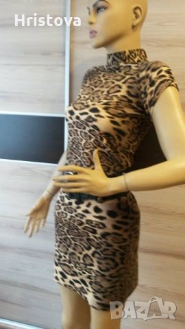 Леопардова рокля, снимка 2 - Рокли - 32756842