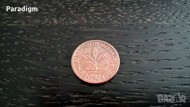 Монета - Германия - 1 пфениг | 1988г.; серия F, снимка 2 - Нумизматика и бонистика - 29041986