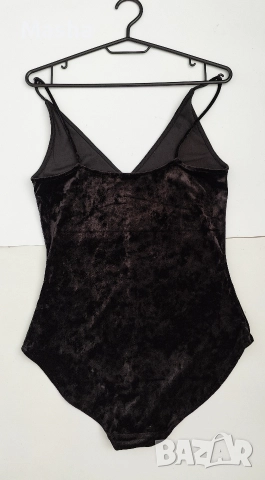 черно кадифено вечерно боди S, снимка 4 - Корсети, бюстиета, топове - 52698996