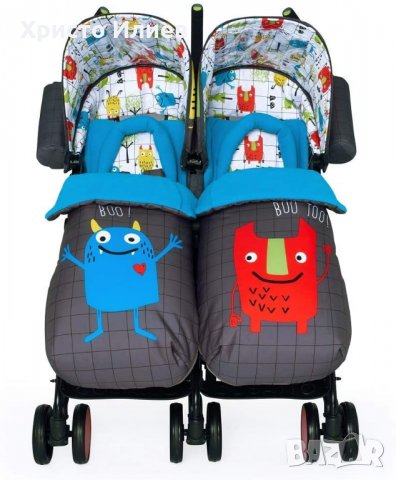 Cosatto Supa Dupa Monster Mob Бебешка Детска Количка Близнаци Косато с включена Чанта, снимка 2 - Детски колички - 28982170