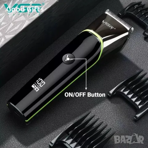 Професионална машинка за подстригване VGR V-295 – LED дисплей, водоустойчива, с USB зареждане, снимка 3 - Машинки за подстригване - 50386010