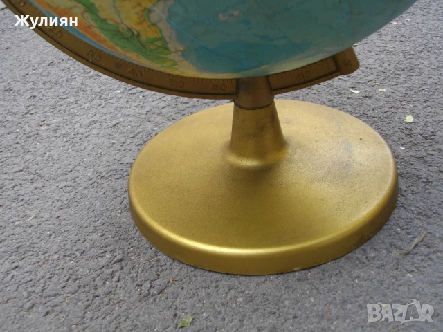 СТАР ГОЛЯМ ГЕОГРАФСКИ ГЛОБУС СОЦ, снимка 4 - Антикварни и старинни предмети - 50657969