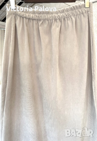 Стилна дълга бежова пола с цип отпред, снимка 10 - Поли - 52019500